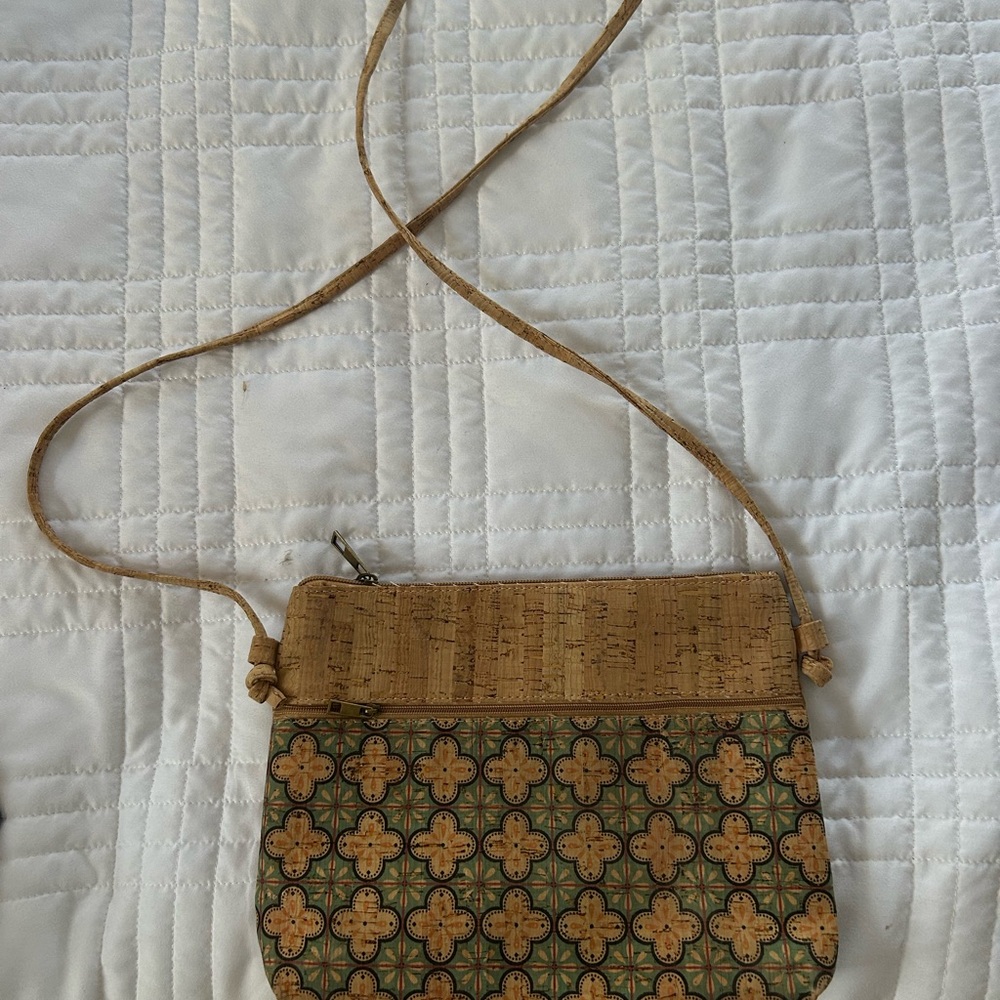 Elegant Tan and Brown Crossbody Bag